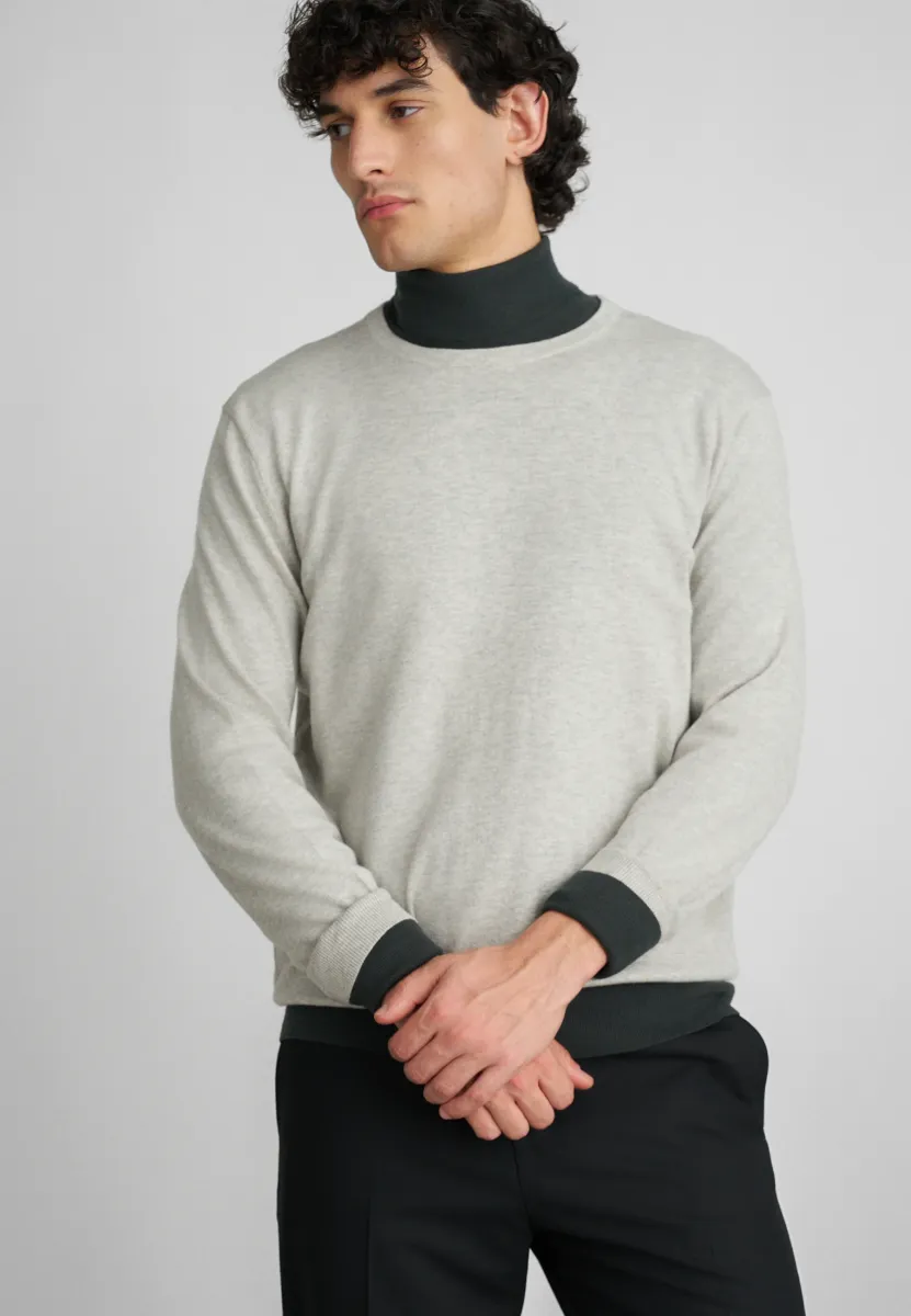 CONNOR - Strickpullover - light grey melange