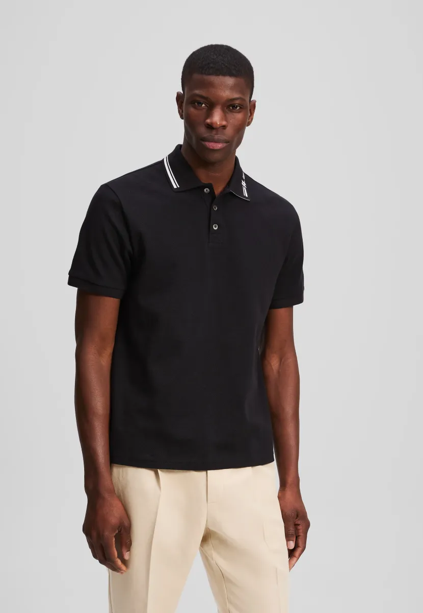CONTRAST PIPING - Poloshirt - black
