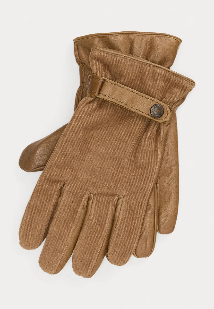 CORDUROY AND SHEEPSKIN INSULATED GLOVES - Fingerhandschuh - new bronze