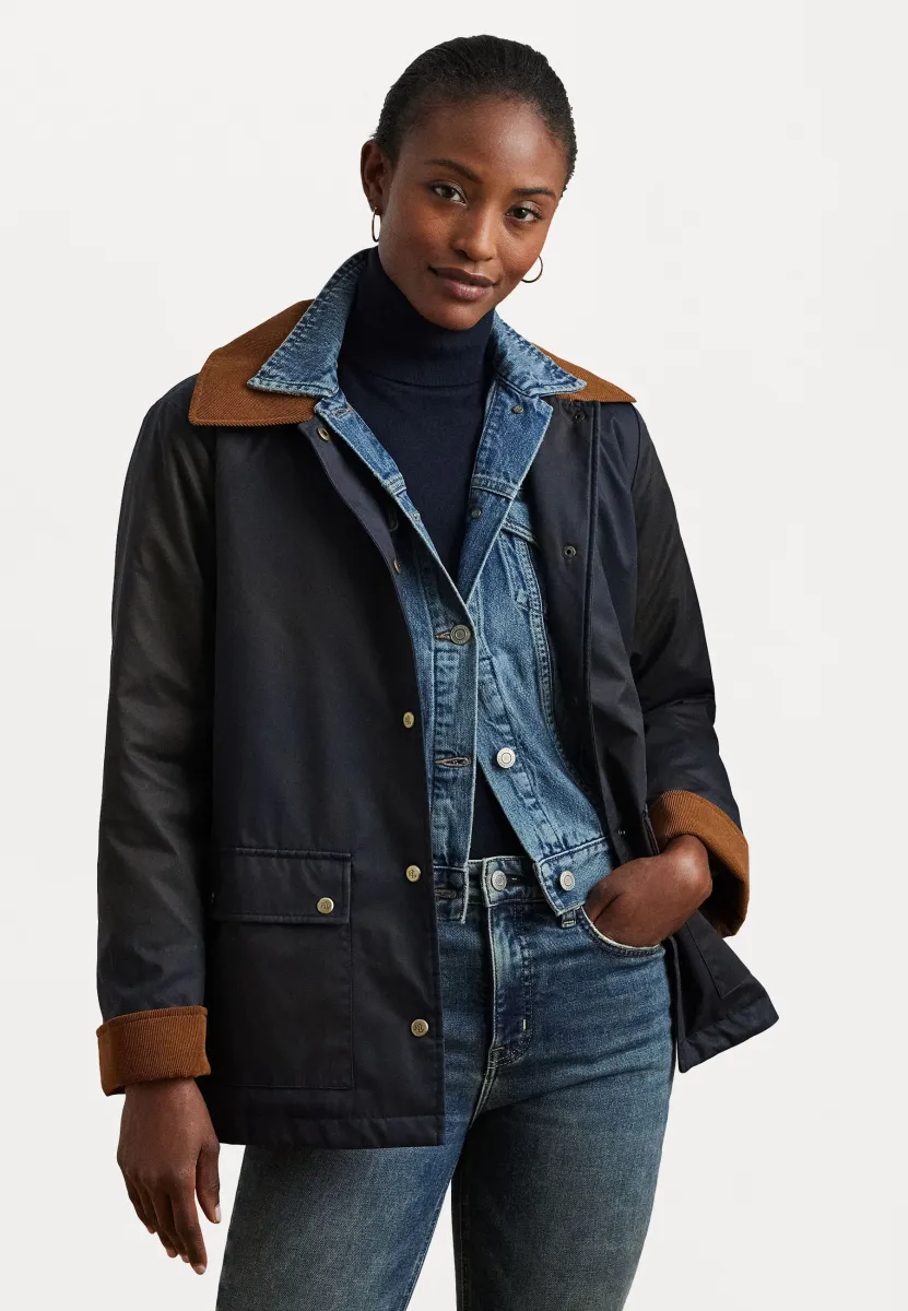 CORDUROY TRIM BARN JACKET - Übergangsjacke - dark navy