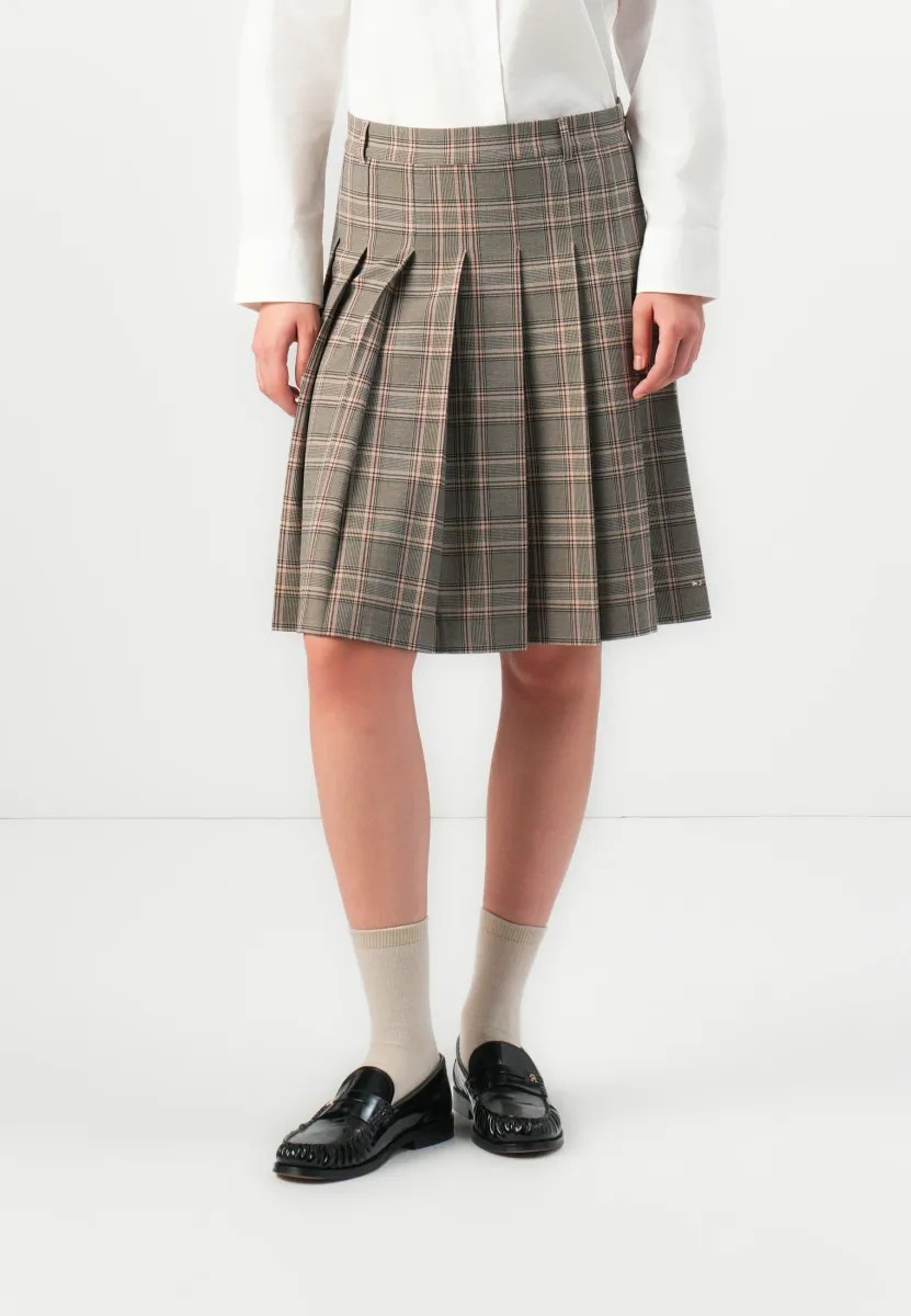 CORE CHECK SKIRT - Faltenrock - brown