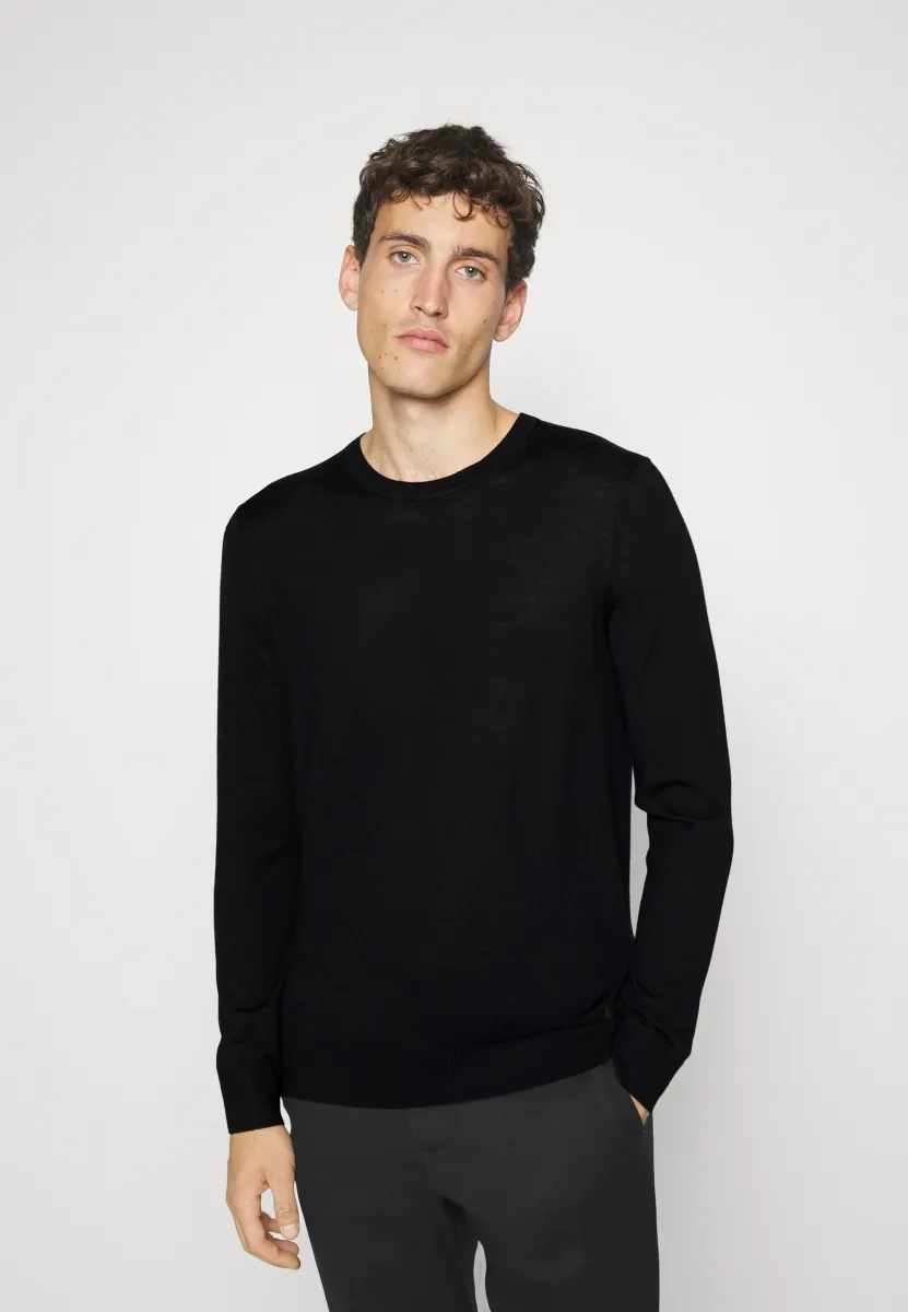CORE CREW NECK - Strickpullover - black