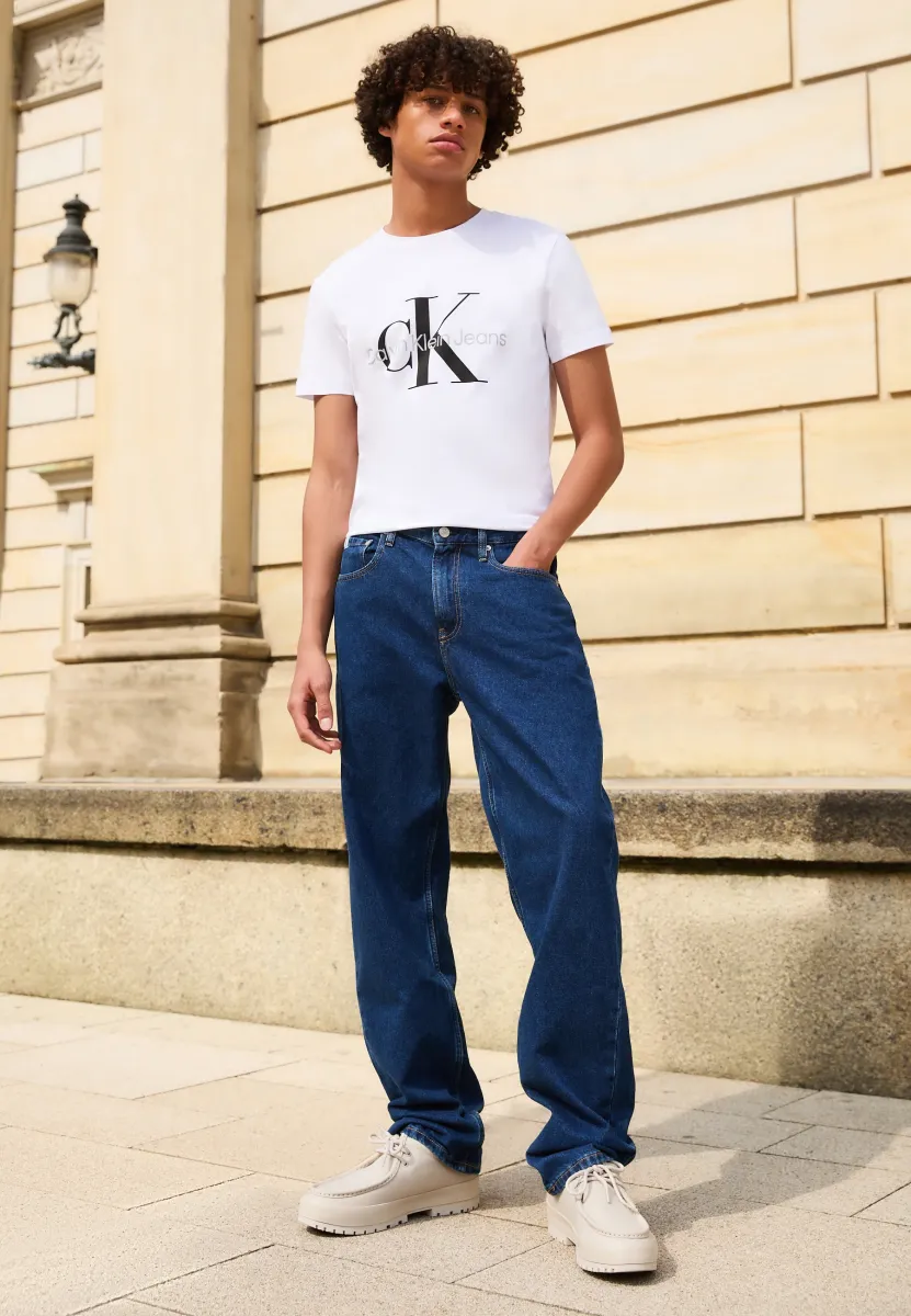 CORE MONOGRAM SLIM TEE - T-Shirt print - bright white