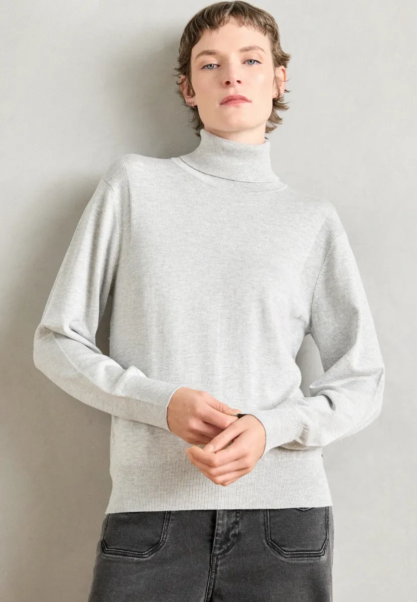 CORE ROLL NECK RELAXED - Strickpullover - light grey melange