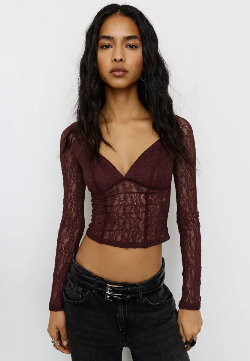CORSETRY-INSPIRED - Bluse - bordeaux