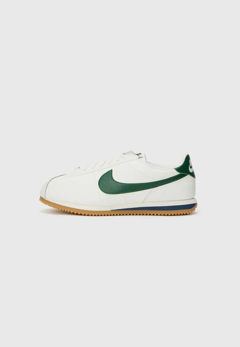 CORTEZ LEATHER - Sneaker low - summit white/fir midnight/navy/mtlc silver-coloured/gum light brown