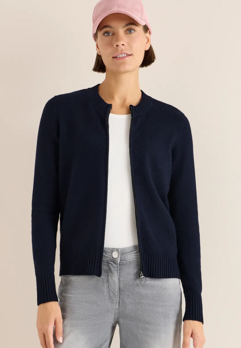 COSY MIT ZIPPER - Strickjacke - blau