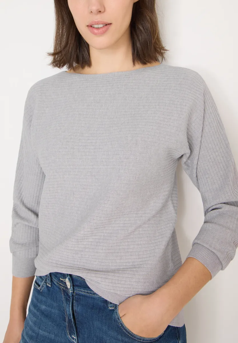COSY STRUKTURMIX DOLMAN - Strickpullover - grau