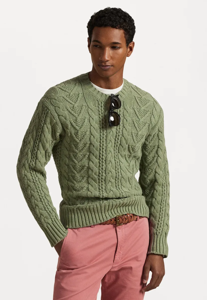 COTTON-BLEND FISHERMAN'S JUMPER - Strickpullover - fern green