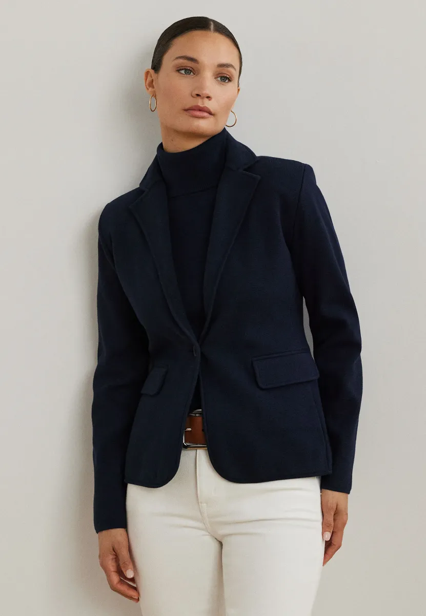 COTTON BLEND JUMPER BLAZER - Strickjacke - navy