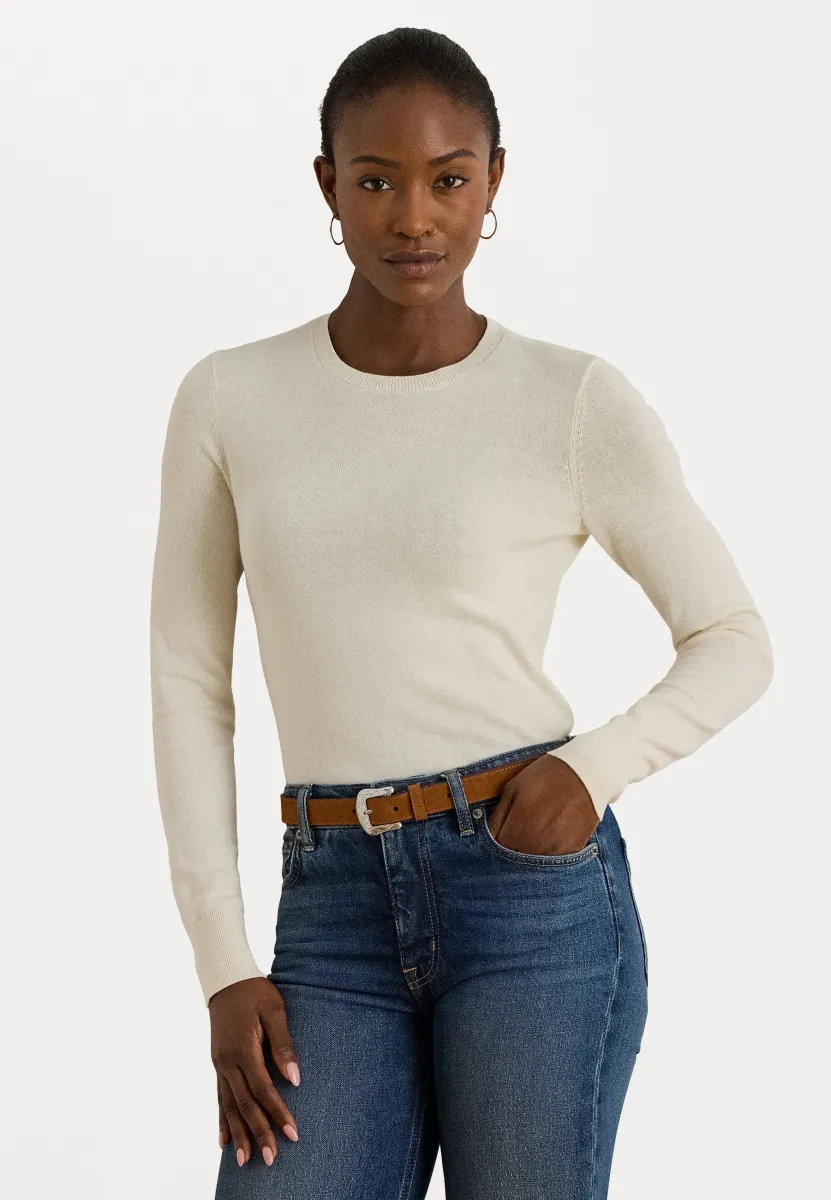 COTTON BLEND JUMPER - Strickpullover - mascarpone cream