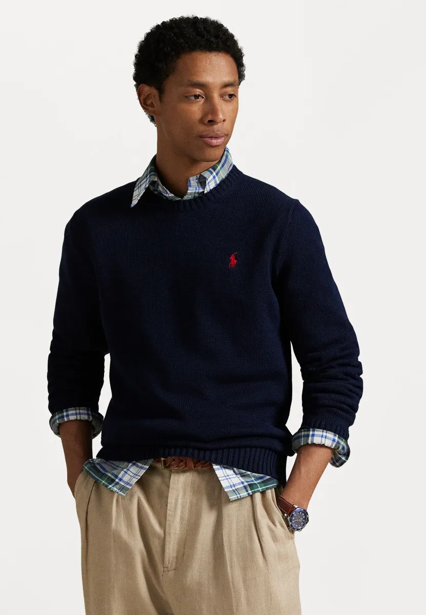 COTTON CREWNECK SWEATER - Strickpullover - hunter navy