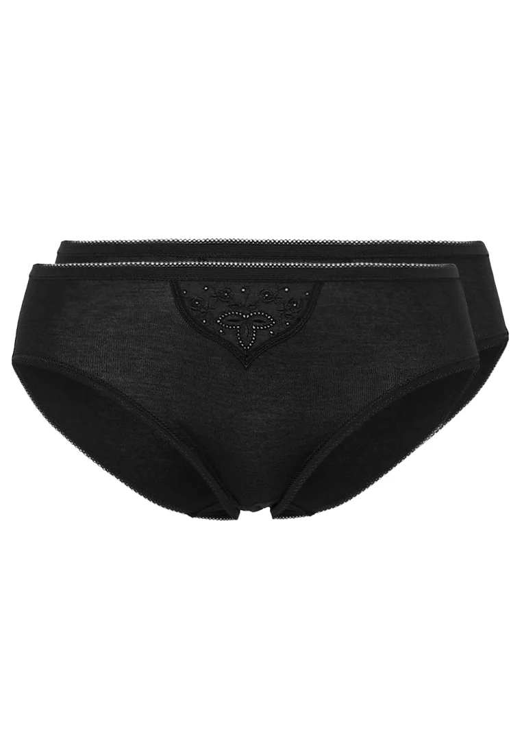 COTTON ESSENTIALS 2 PACK - Slip - black