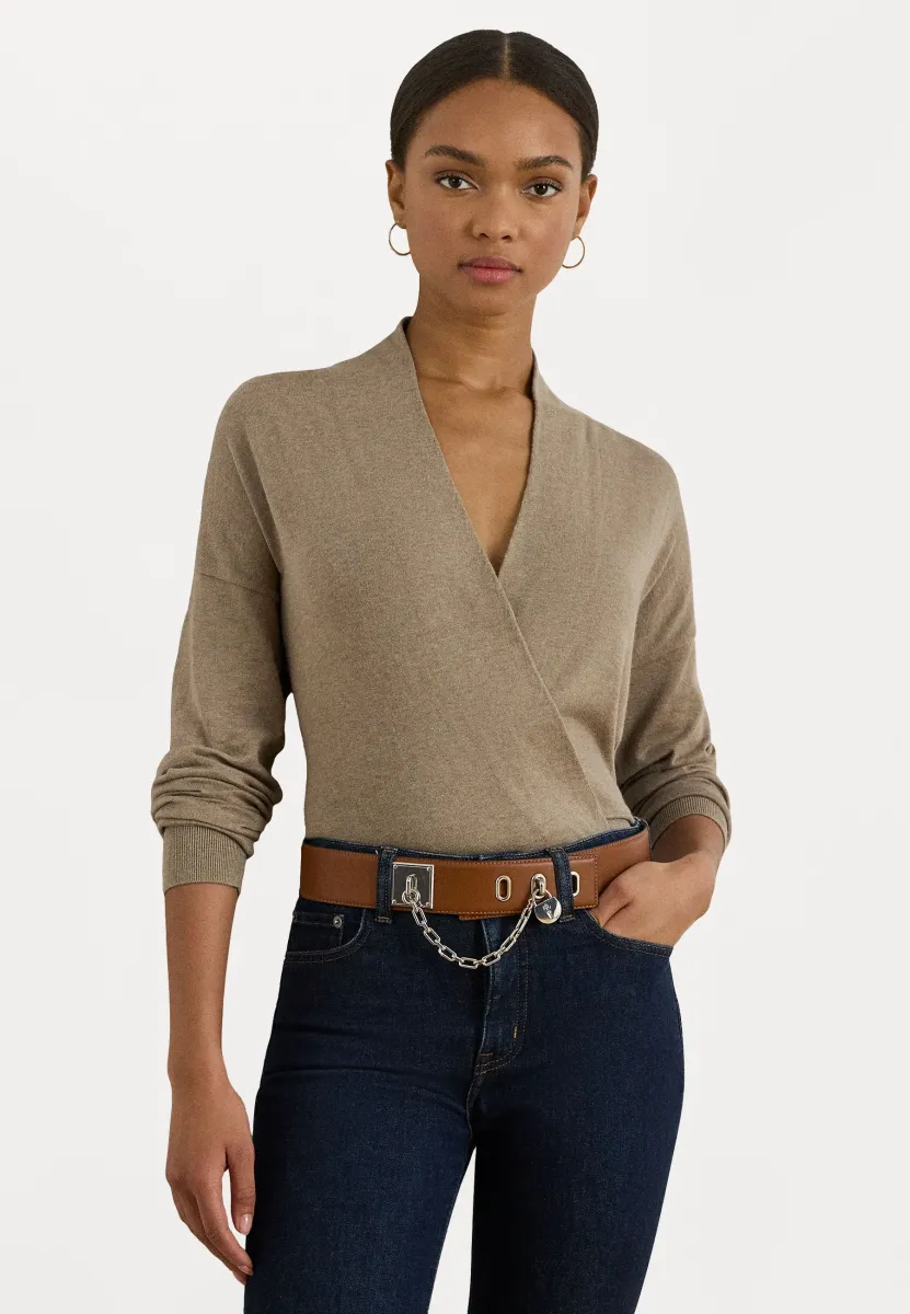 COTTON-MODAL SURPLICE SWEATER - Strickpullover - adirondack heather