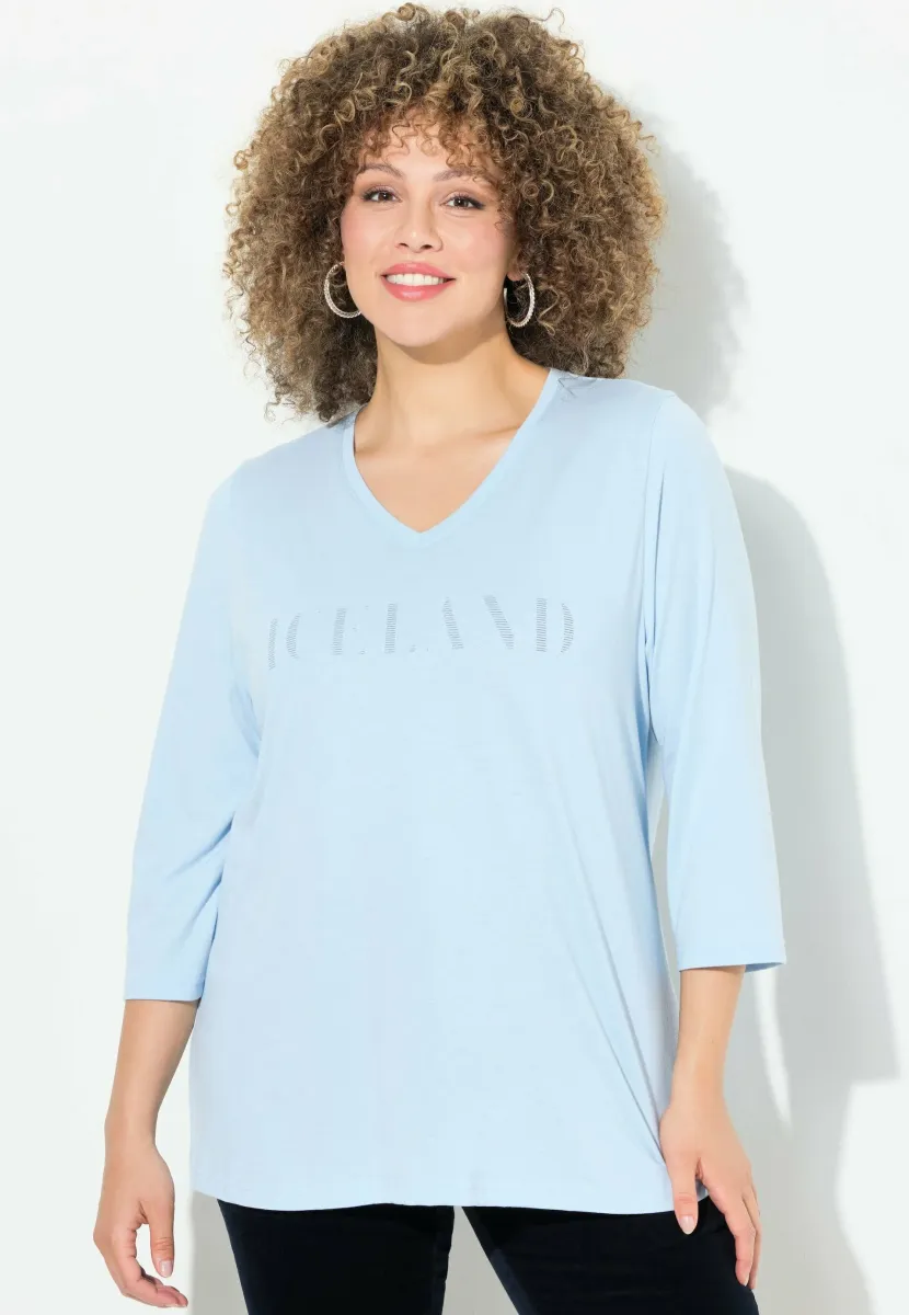 COUNTRY LETTERED 3/4 SLEEVE TEE - Langarmshirt - soft light blue