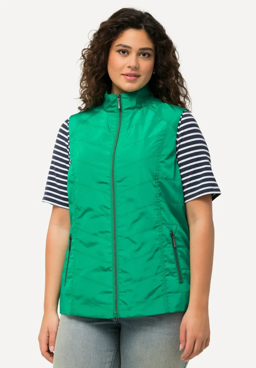 COUTURES FANTAISIE COL MONTANT POCHES ZIPPÉES - Weste - emerald