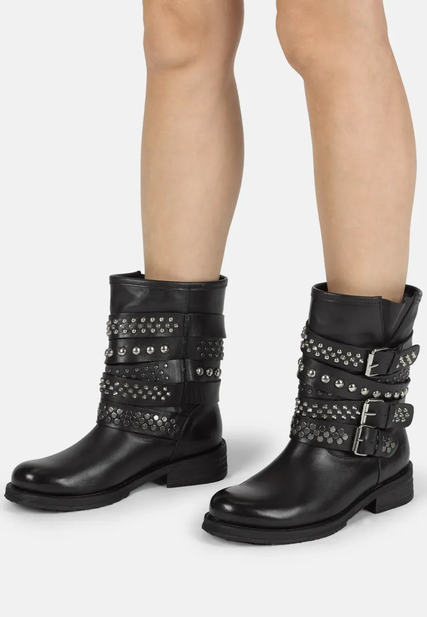 Cowboy-/Bikerstiefelette - black