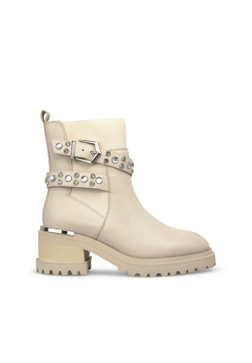 Cowboy-/Bikerstiefelette - blanco
