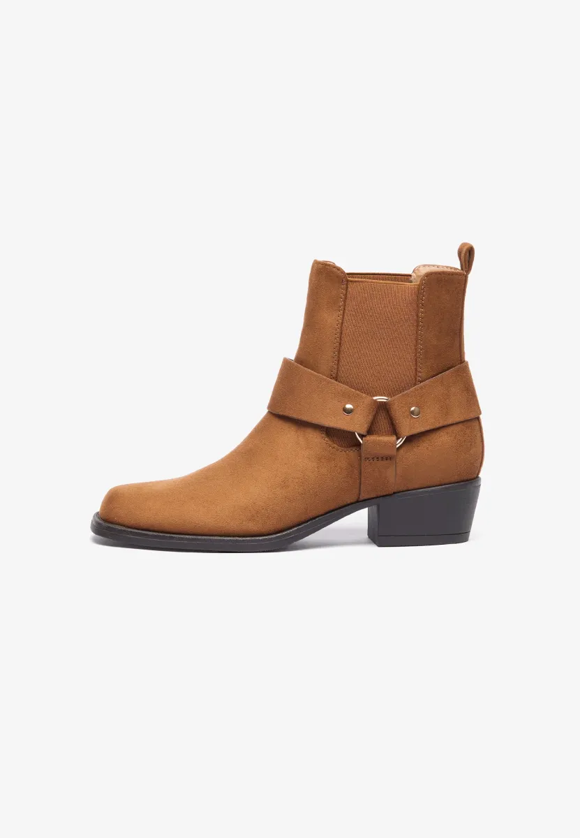 Cowboy-/Bikerstiefelette - cognac