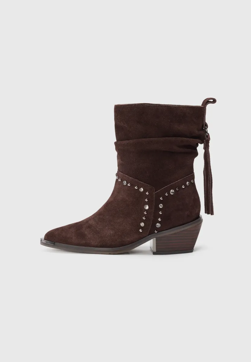 Cowboy-/Bikerstiefelette - crosta coffee