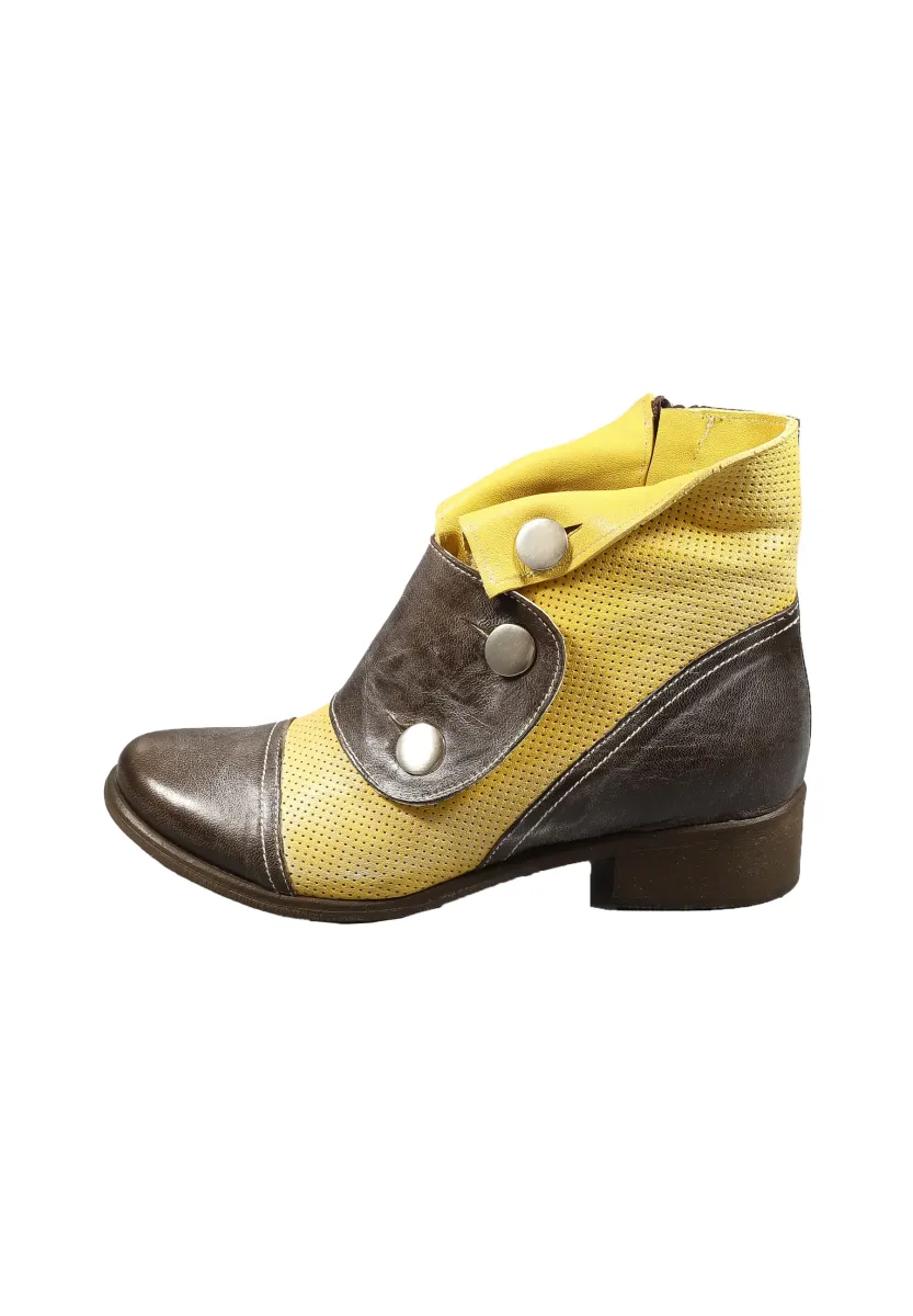 Cowboy-/Bikerstiefelette - gelb