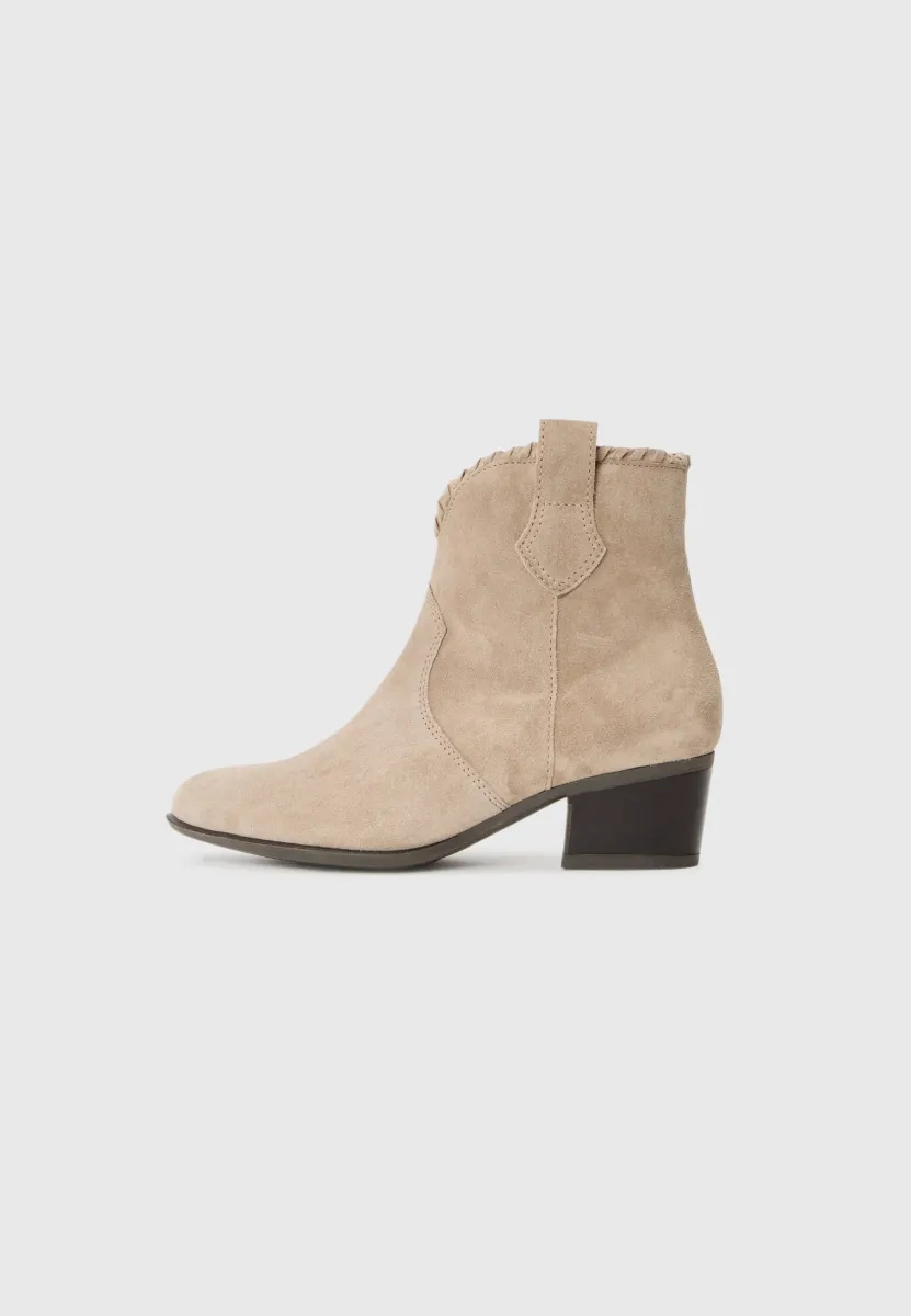 Cowboy-/Bikerstiefelette - kiesel