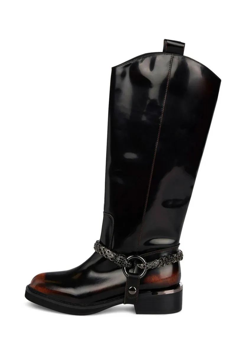 Cowboy-/Bikerstiefelette - marbled brown