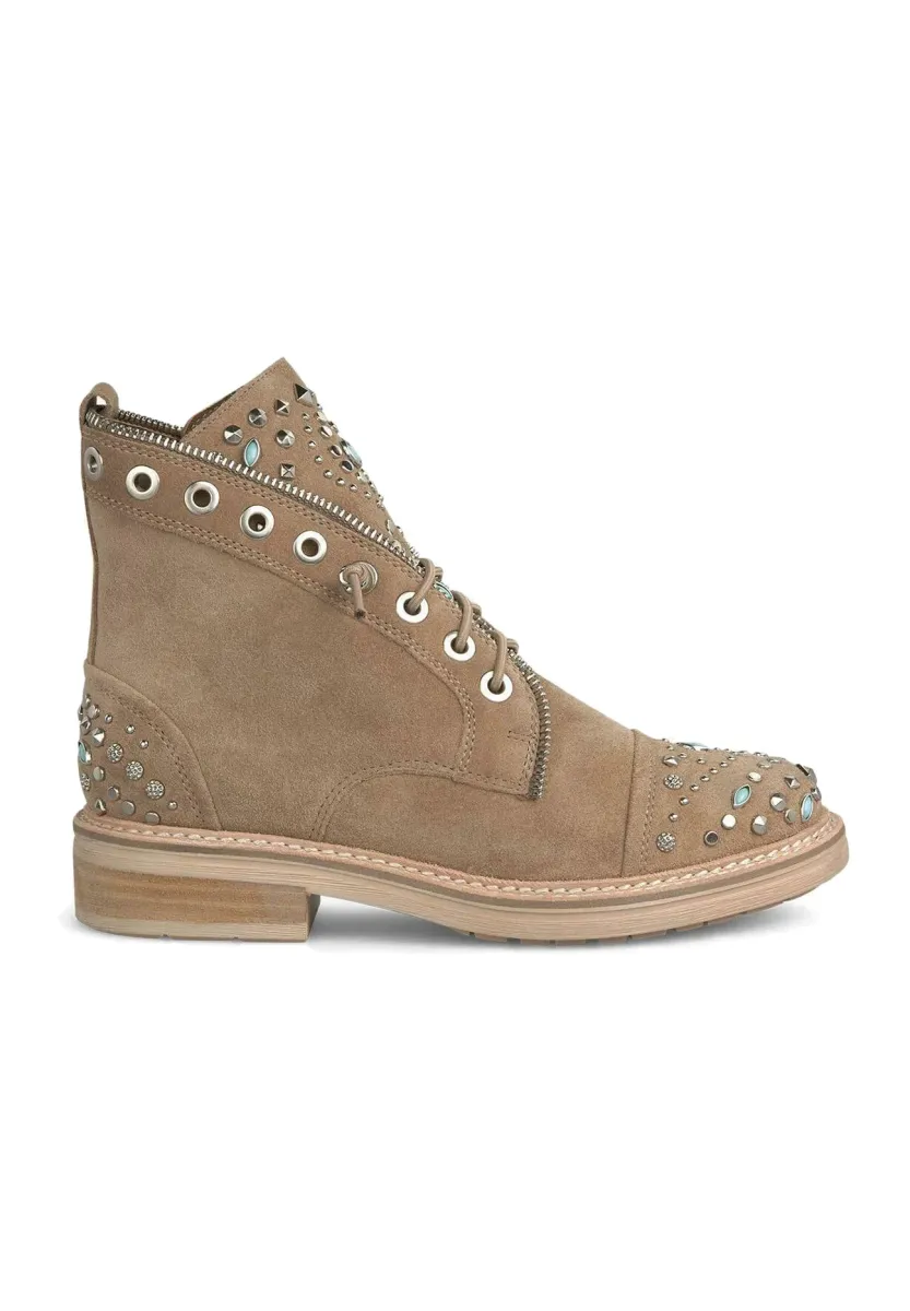 Cowboy-/Bikerstiefelette - marrón jaspeado