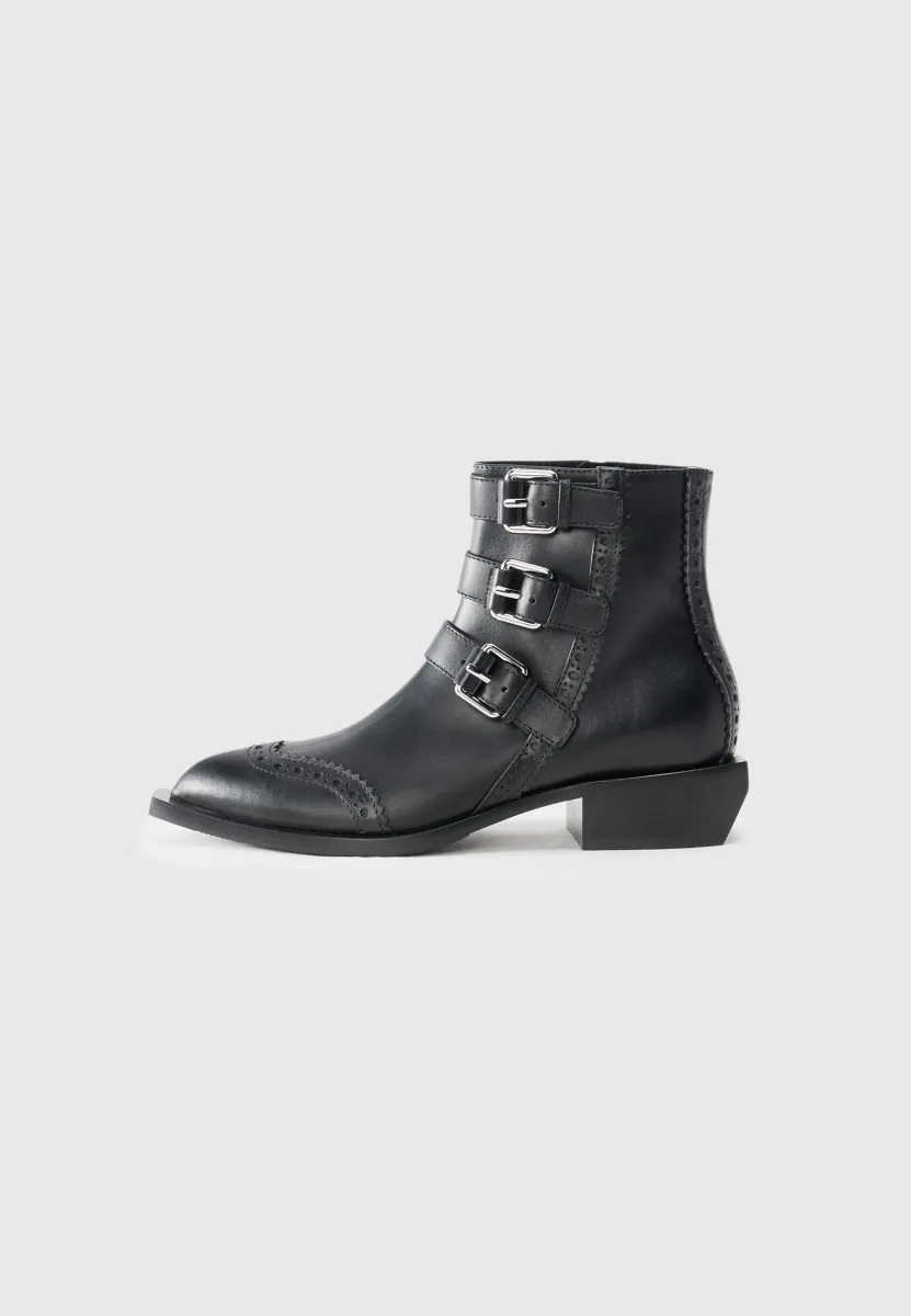 Cowboy-/Bikerstiefelette - nero