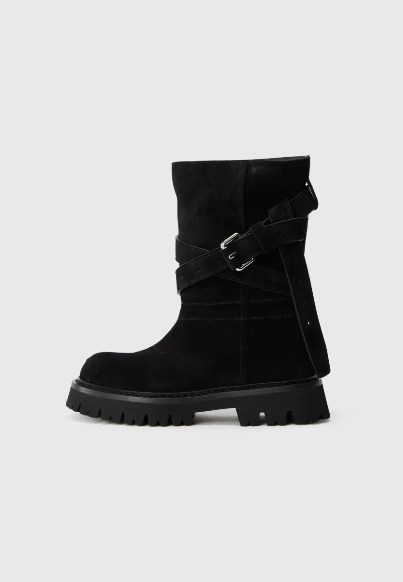 Cowboy-/Bikerstiefelette - nero/ecru