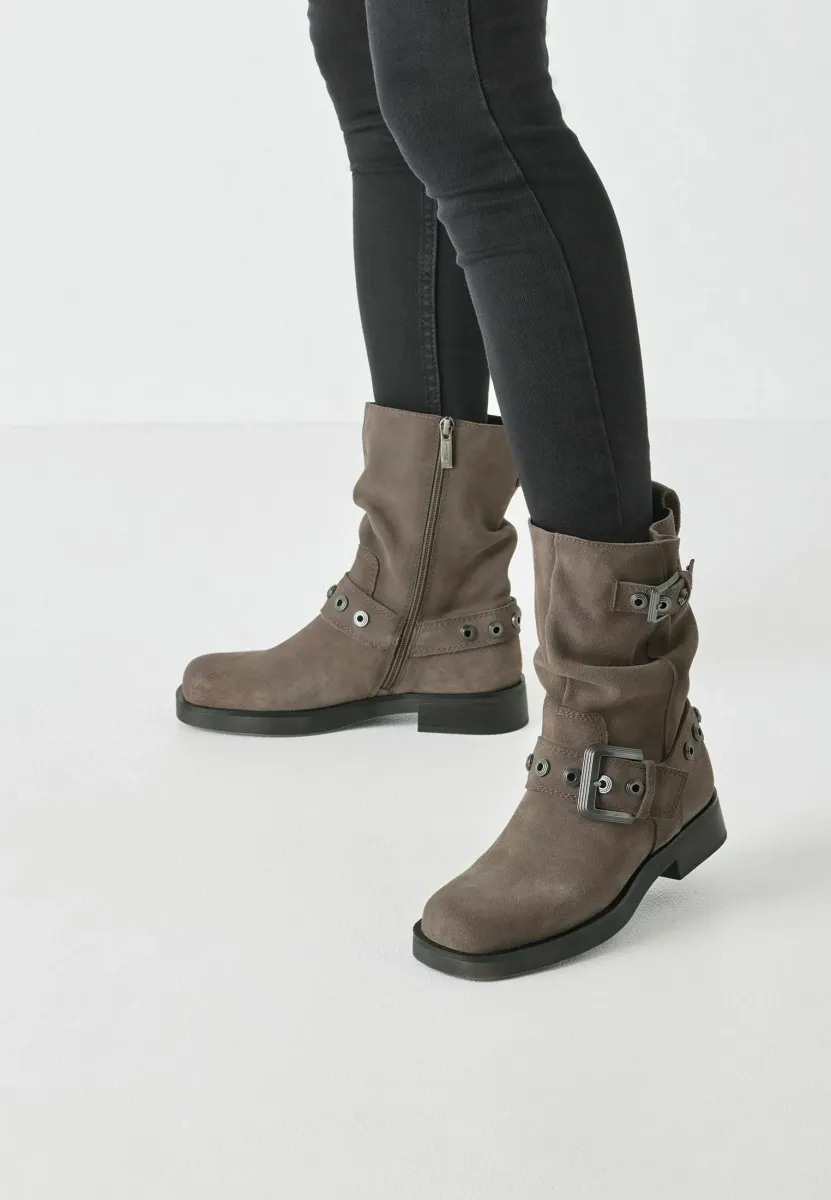 Cowboy-/Bikerstiefelette - taupe