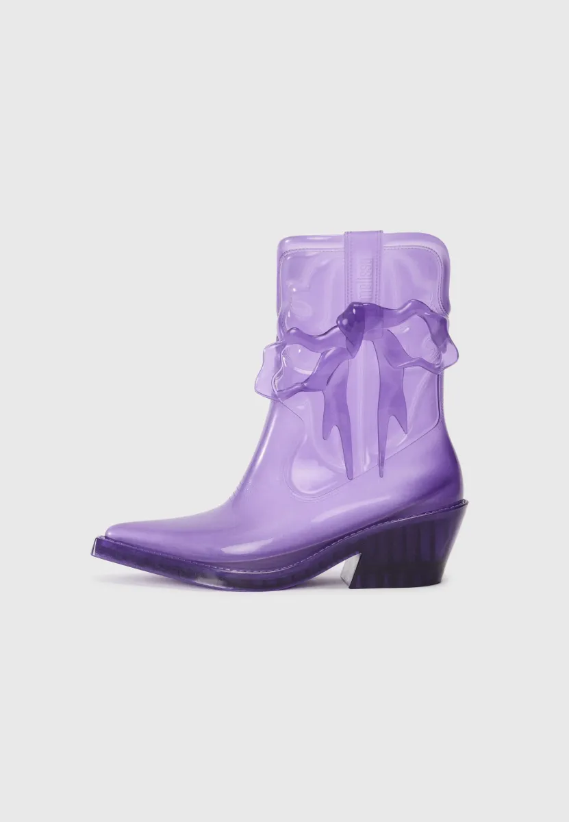 Cowboy-/Bikerstiefelette - transparent purple