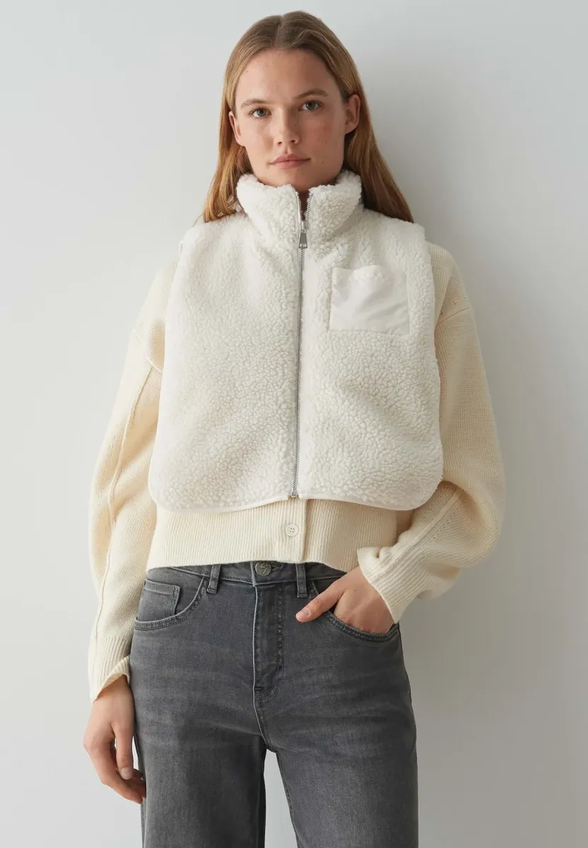 COZY CROPPED BOXY FIT - Weste - soft cream