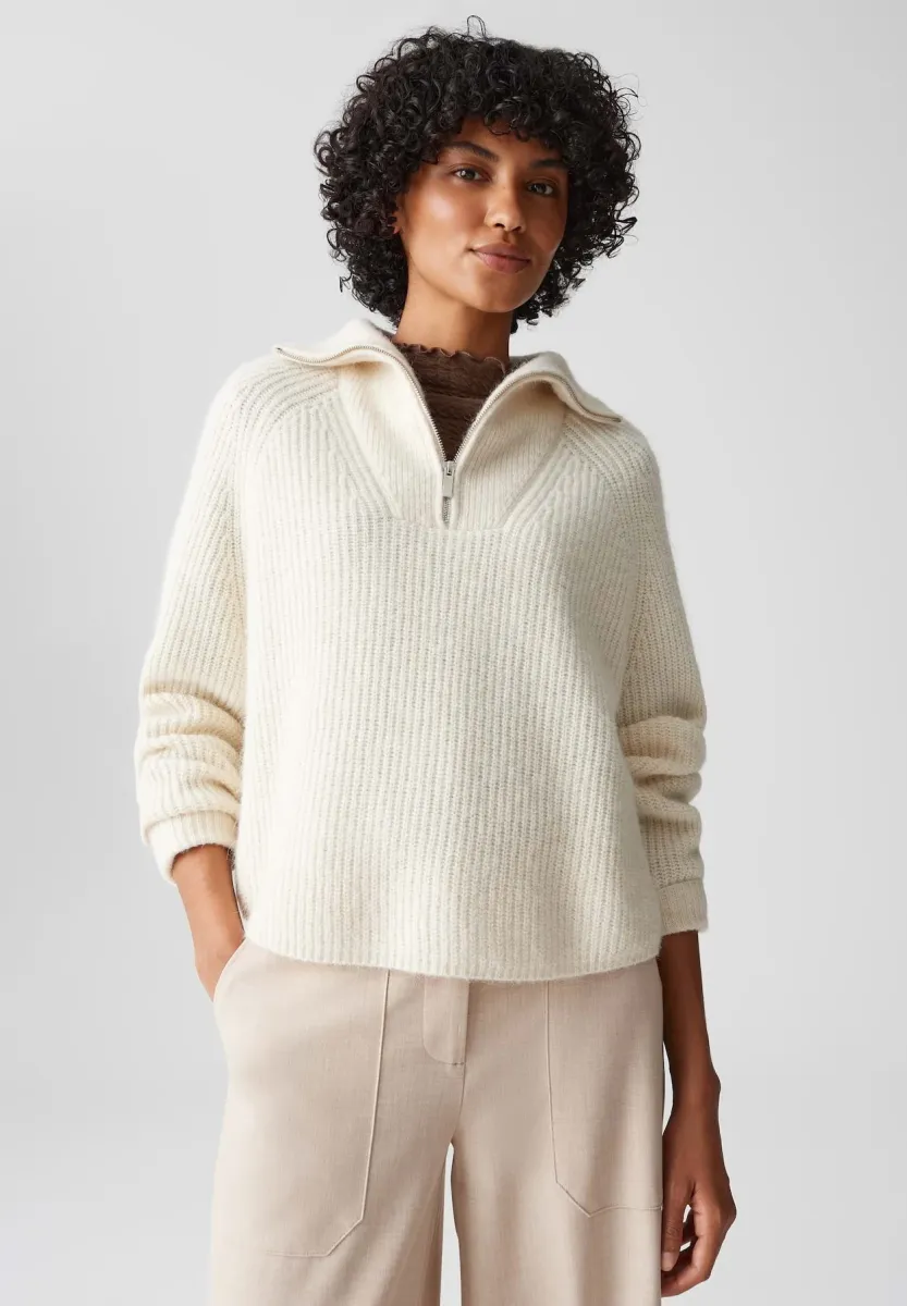 COZY LOOSE FIT RIB - Strickpullover - soft cream