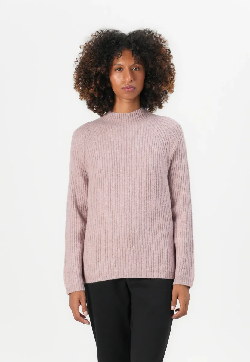 COZY MOCK NECK - Strickpullover - antique rose melange