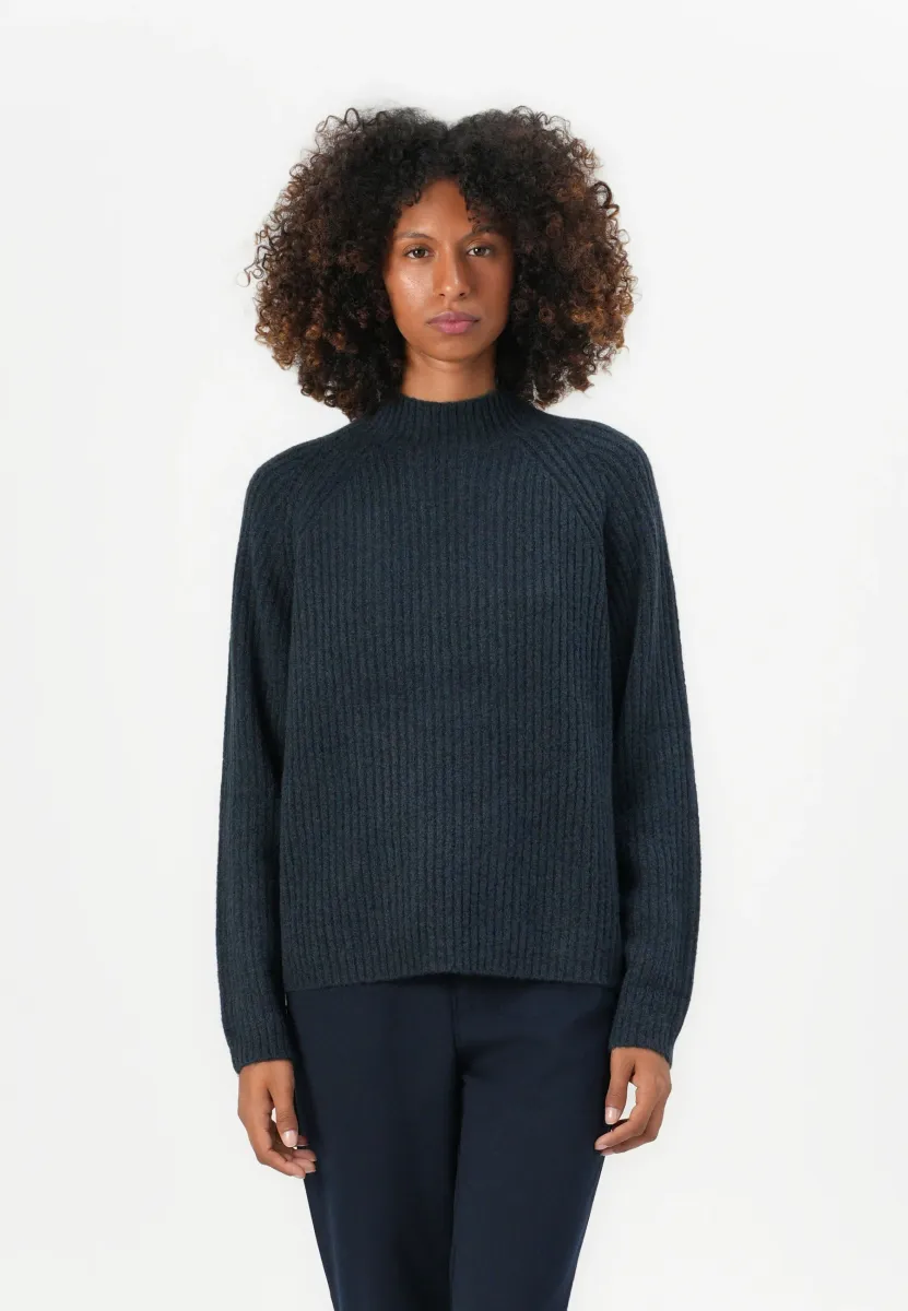 COZY MOCK NECK - Strickpullover - dark blue