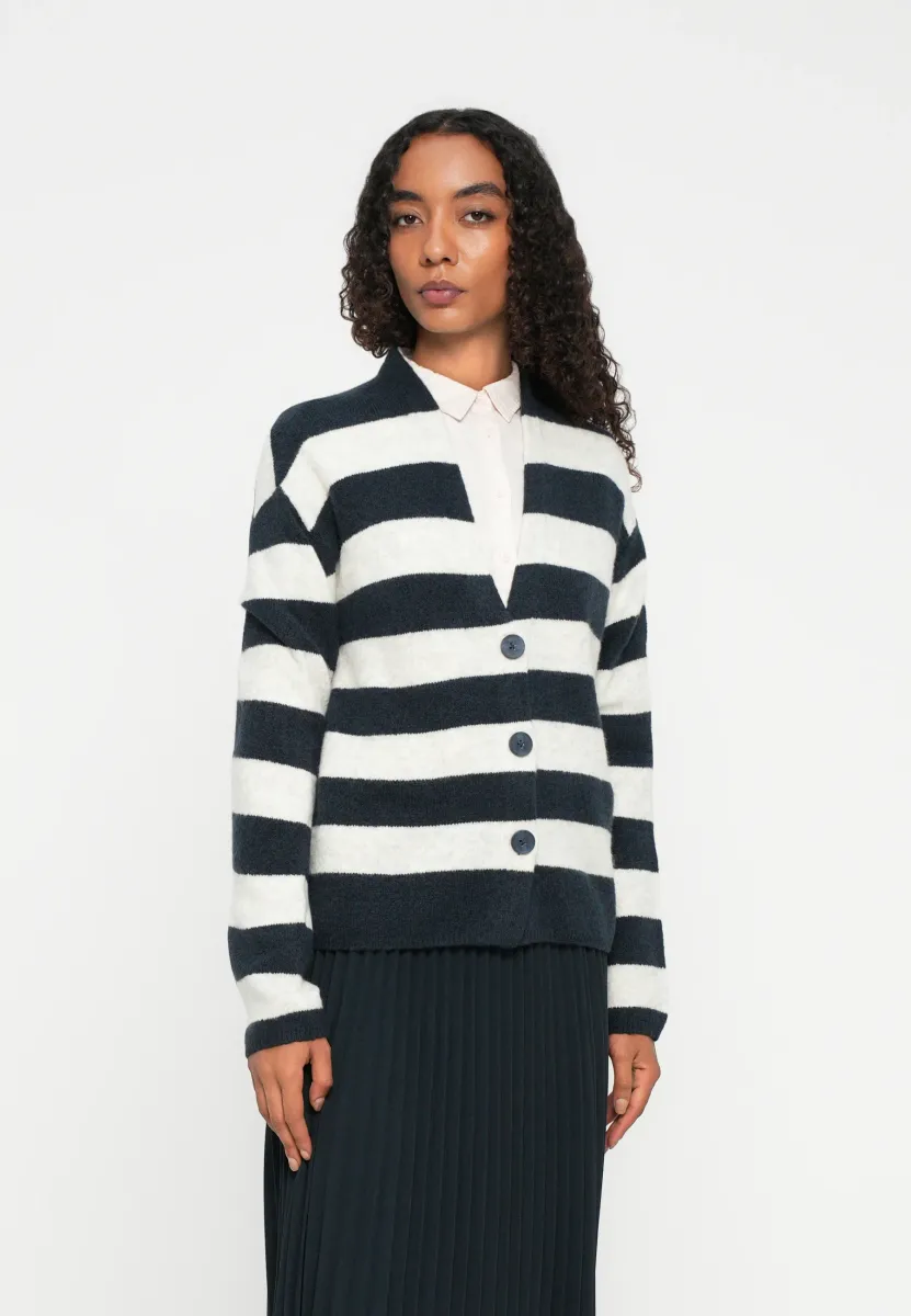 COZY  - Strickjacke - navy/off white