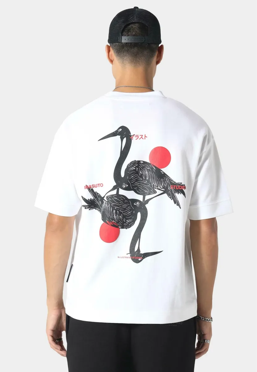 CRANE - T-Shirt print - white