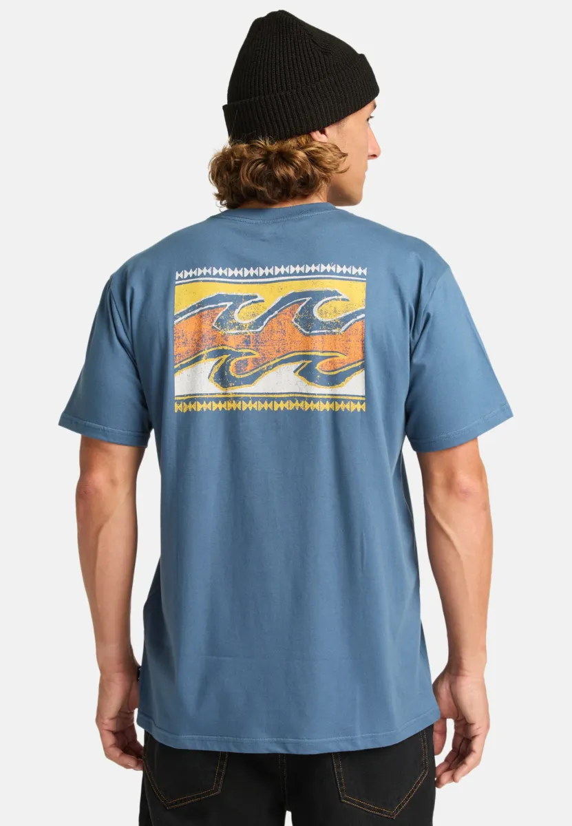 CRAYON WAVE - T-Shirt print - slate blue