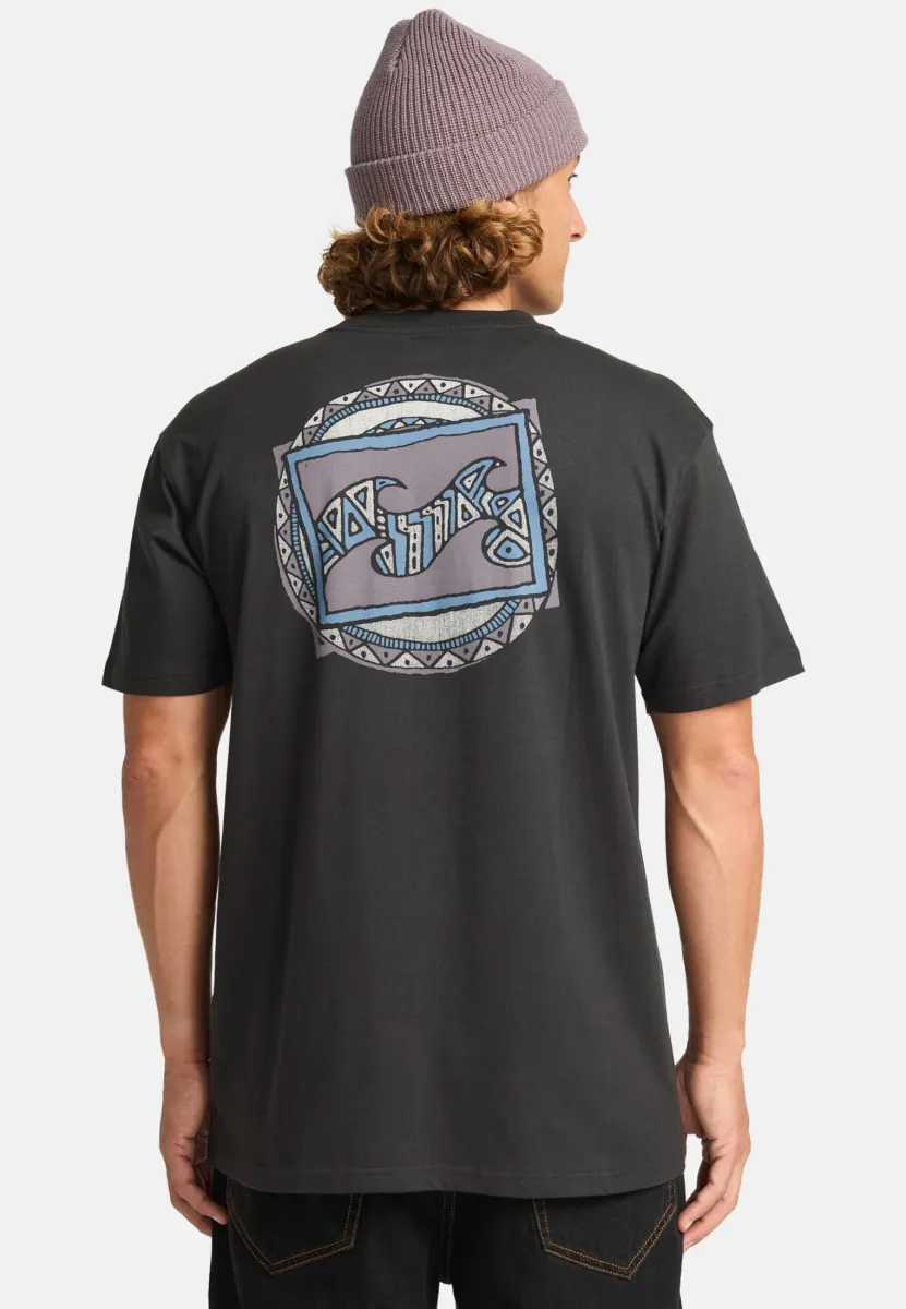 CRAYON WAVE - T-Shirt print - washed black