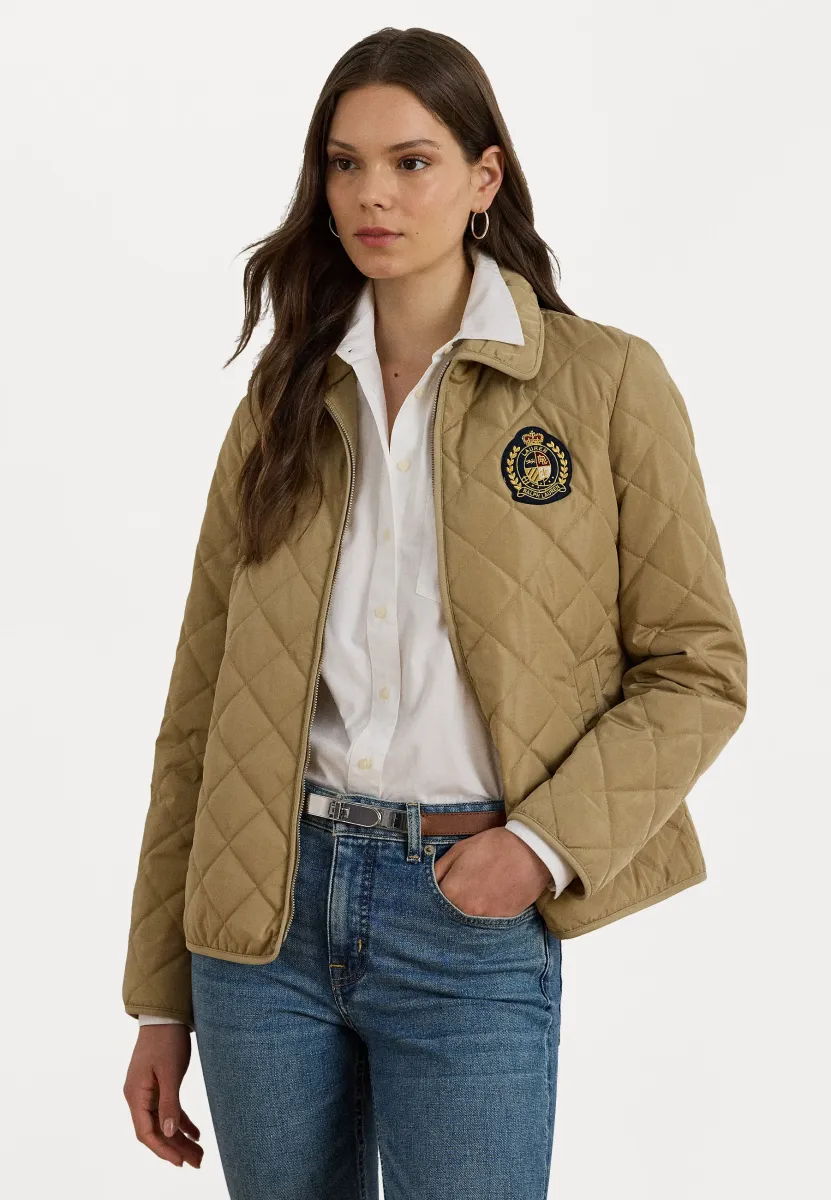 CREST PATCH DIAMOND QUILTED JACKET - Übergangsjacke - beige