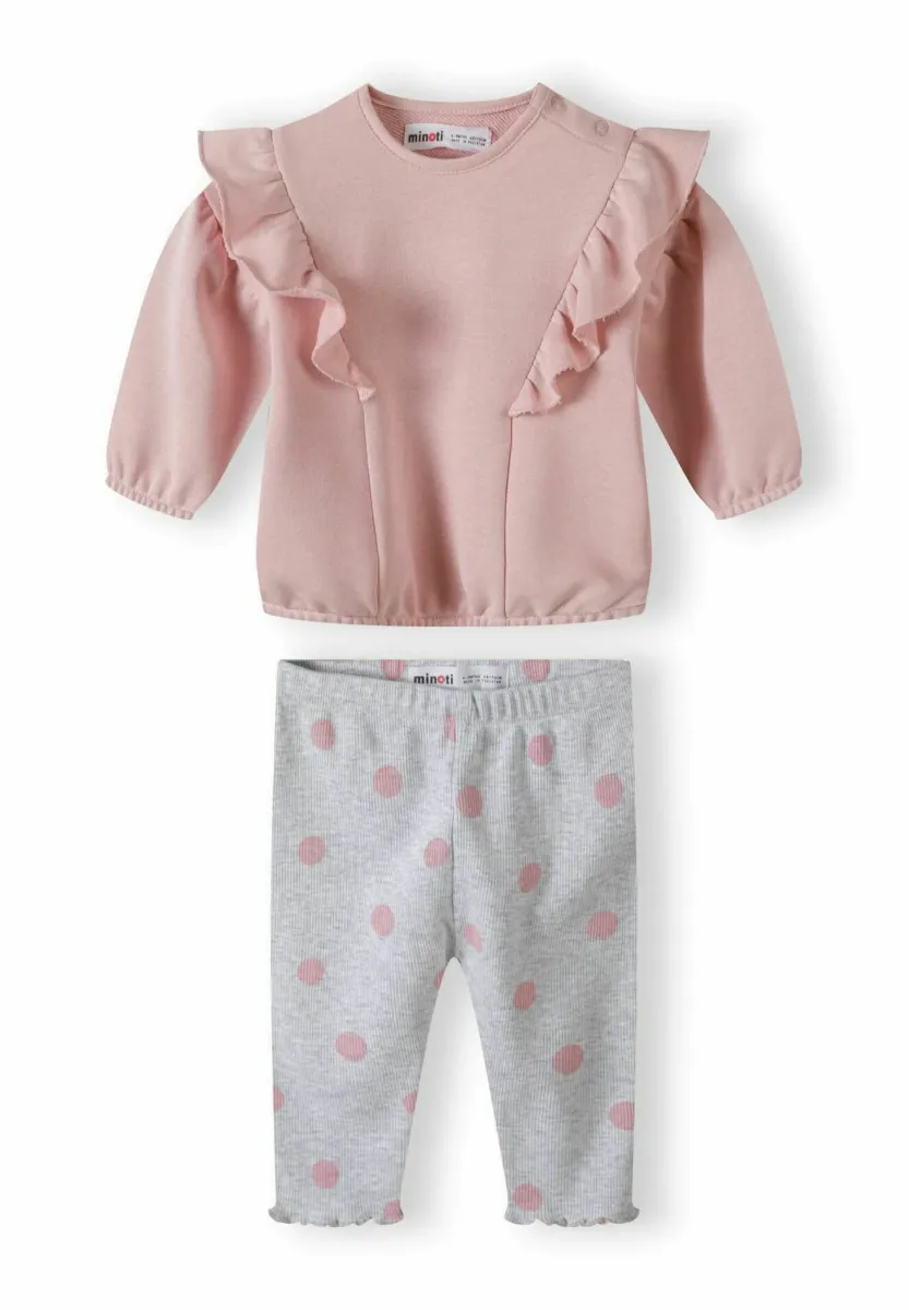 CREW NECK AND SET - Tights - light pink light grey