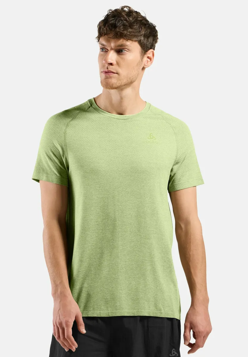 CREW NECK ESSENTIAL SEAMLESS - T-Shirt basic - shadow lime melange