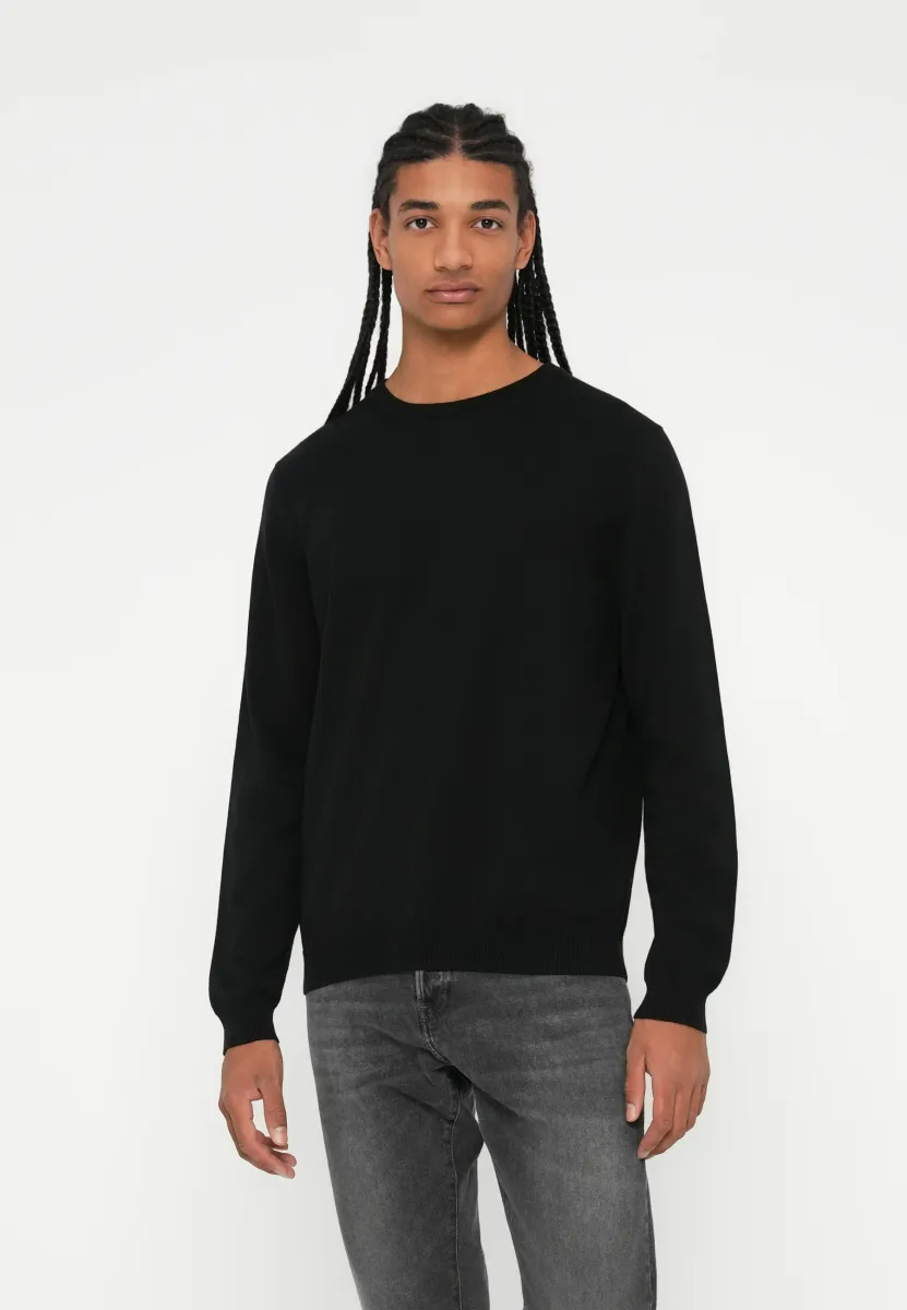 CREW NECK JUMPER - Strickpullover - black