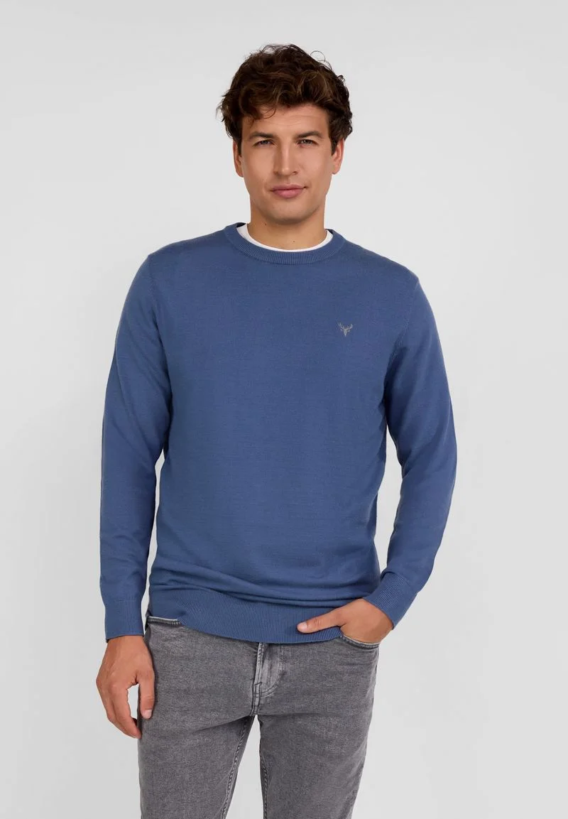 CREW NECK LONG SLEEVE - Strickpullover - blue
