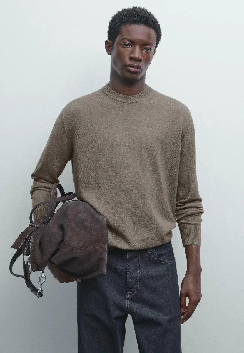 CREW NECK LONG SLEEVE - Strickpullover - khaki
