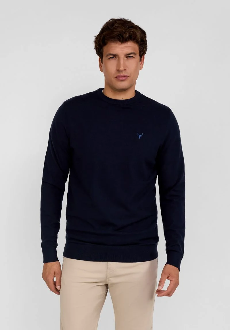 CREW NECK LONG SLEEVE - Strickpullover - navy