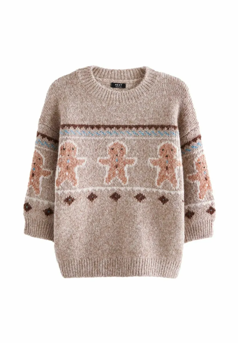CREW NECK - REGULAR FIT - Strickpullover - neutral gingerbread