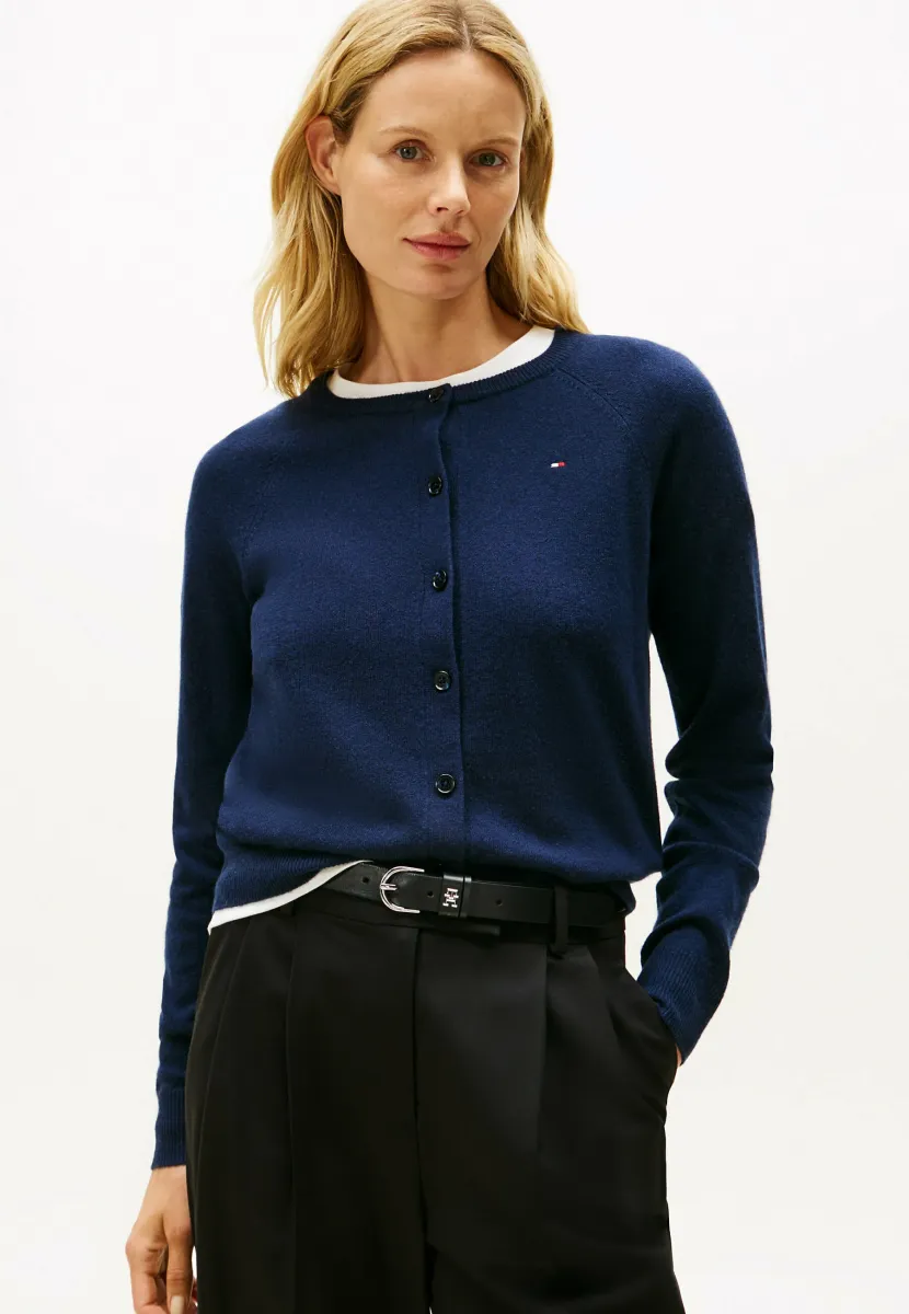 CREW NECK - Strickjacke - dark night navy