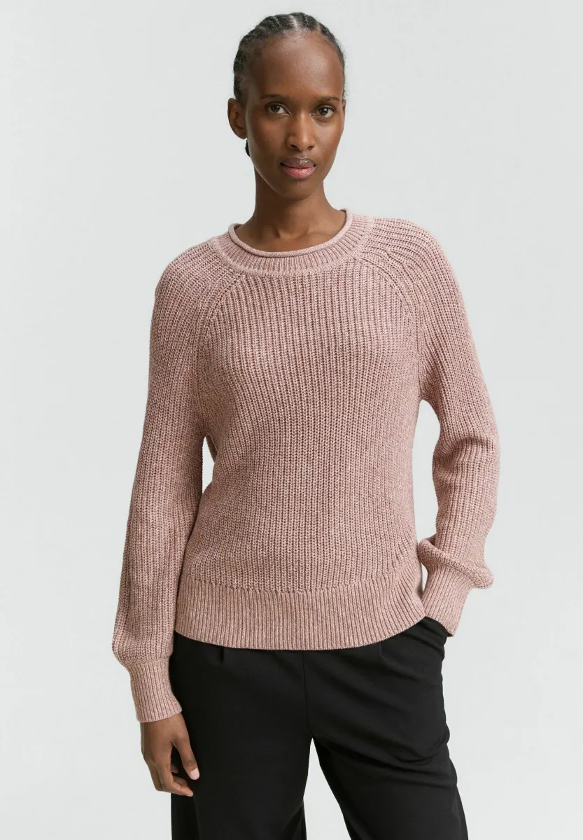 CREW NECK - Strickpullover - antique rose melange